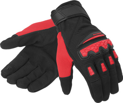 ROYAL ENFIELD Urban Hustler V2 Bike Riding Gloves | Knuckle Protection & Abrasion Resistance Riding Gloves(Red)
