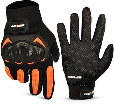 ALLEXTREME Full Finger Motorcycle Riding Gloves with Hard Knuckle for Motorbike Riding Gloves(Orange)