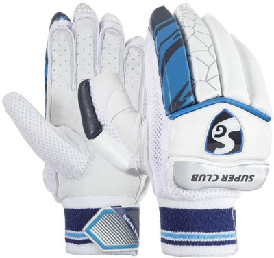 SG Super Club- Junior (9-11) (2023/24)- RH Batting Gloves(White, Blue)