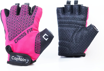 CAPTAIN CROSS FIT MULTI PURPOSE BREATHABLE SPORTSGLOVES Riding Gloves(Pink, Black)