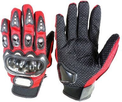 meenu arts Premium Pro Biker Riding Gloves_1137 Riding Gloves(Red, Black)