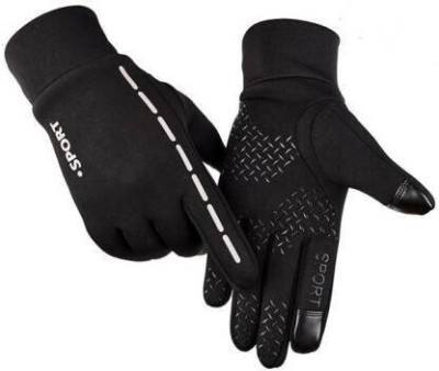 zaysoo Waterproof Winter Outdoor Gloves Athletic Touch Screen Gloves Riding Gloves(Black, White)