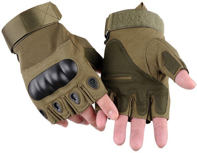ZARRY Tactical Half Finger Breathable Fabric Gloves for MotorBike Bycycle, Motorcycle Driving Gloves(Green)