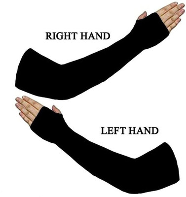 London Paree Arm Sleeves for Men and Women Sun UV Protection Riding Gloves Driving Gloves(Black)
