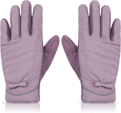 Aseenaa Bike Riding Full Finger Gloves For Women & Girls, Touch Screen Driving Gloves Driving Gloves(Purple)
