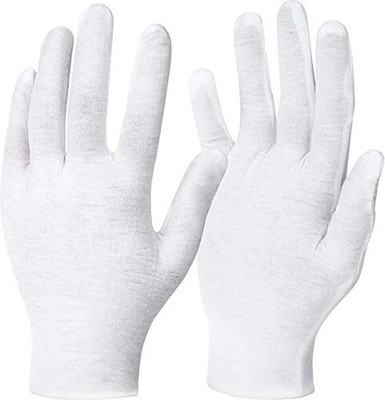 HOSVIN Women's/Men's Cotton Sun burn Protection Double Layered Gloves Riding Gloves(White)