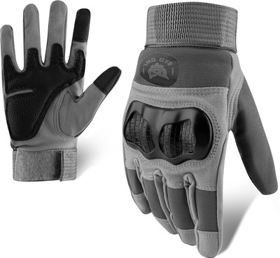 BAD OWL GRIPTOR Knuckle Protection Riding Gloves(Grey)