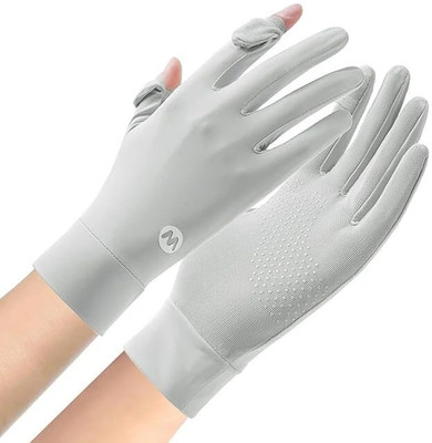 SERPLEX Sun Protection Gloves for Women UPF 50 UV Ice Cool Breathable Mesh Summer Gloves Driving Gloves(Grey)
