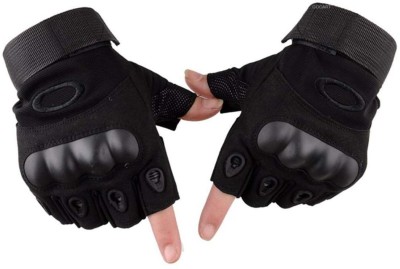 GOCART New Fingerless Hard Glove for Shooting, Riding, Cycling, Motorcycle Gym & Fitness Gloves(Black)