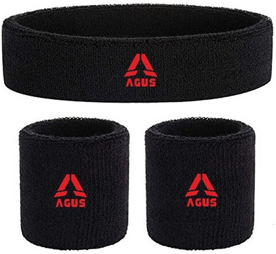 HK Sports Towel Head Band || Sweat Band || Sports Band || Fitness Band(Black, Pack of 1)