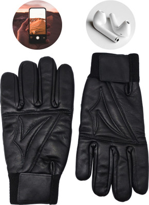NV COLLECTION Stylish Cold-Weather Gloves with Touchscreen Feature Riding Gloves(Black)