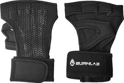 BURNLAB Weight Lifting Gloves with Wrist Support Gym & Fitness Gloves(Black)