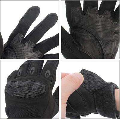 ZARRY Full Finger Tactical Bike Hand Gloves for Bikes Driving Gloves(Black)