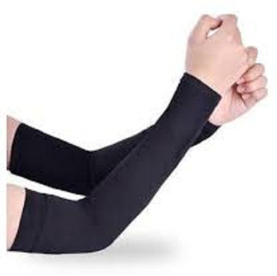 NJ FITTY Cotton Arm Sleeve For Boys & Girls(XL, Black)