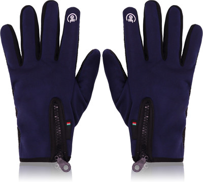 Aseenaa Full Finger Bike Riding Gloves for Men & Women, Touchscreen Compatible Gloves Driving Gloves(Blue)