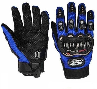meenu arts Premium Pro Biker Riding Gloves_415 Riding Gloves(Blue, Black)