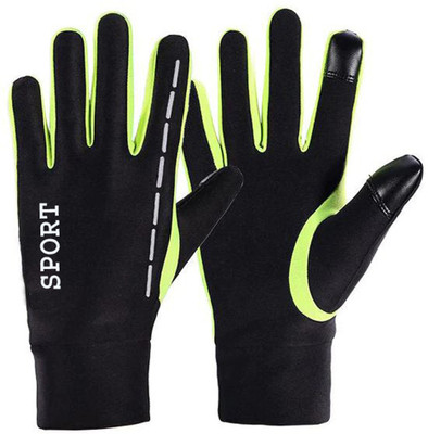 DreamPalace India Men's and Women's Lycra-spandex Waterproof Touch Screen Riding, Cycling Gloves Riding Gloves(Green)