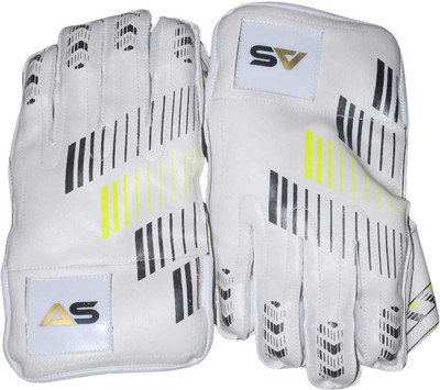 ASS SPORTS Wicket Keeping Gloves Enhanced Airflow System Breathable White &Red Batting Gloves(white with Black Design)