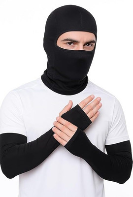 AJROBE Sweat-Free Summer Combo Quick-Dry Protection Riding Gloves Riding Gloves(Black & Black)