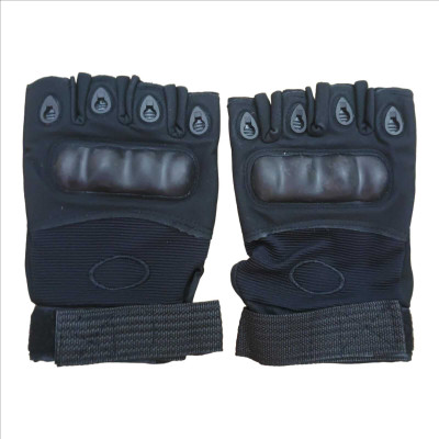 Solanki Nylon Tactical Half Finger Gloves for Sports, Hiking Driving Gloves(Black)