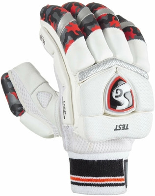 SG Test-Mens (17+)-LH (2022/23) Batting Gloves(White, Camoflarge Red/Grey)
