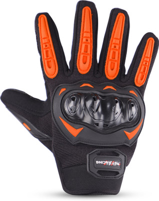 Steelbird GT-17 Full Finger Bike Riding Gloves with Touch Screen Sensitivity Riding Gloves(Orange)