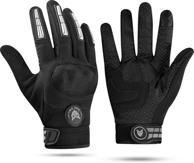 BAD OWL Wind Rider Full Finger Motorcycle Riding Gloves with Touchscreen Fingertips Riding Gloves(Grey)