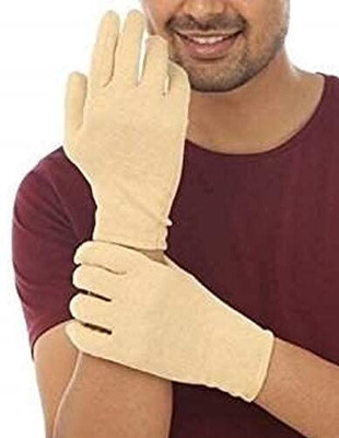GREENPORT Soft Cotton Full Hand Gloves Beige Reusable Washable Protective half Riding Gloves(BEING)