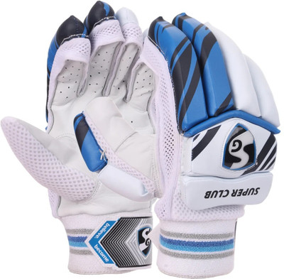 SG Super Club Left Hand Adult Batting Gloves(White/Blue)