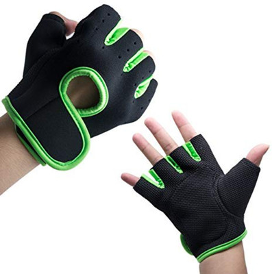 zaysoo Gloves, Non Slip Training Glove Half Finger Design for Outdoor Riding Gloves(Green)