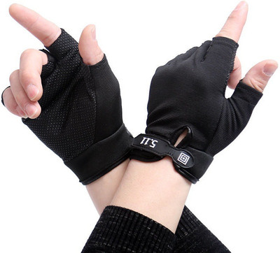 DreamPalace Bike Gloves Half Finger Fitness Sport Gloves Cycling Gloves (Black) Riding Gloves(Black)