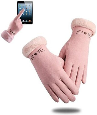 tomorrow fashion winter gloves Baseball Gloves(Pink)