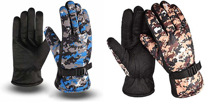 KHEEAA FASHIONS ARMY GLOVES/BLUE/BROWN Driving Gloves(Blue, Brown)