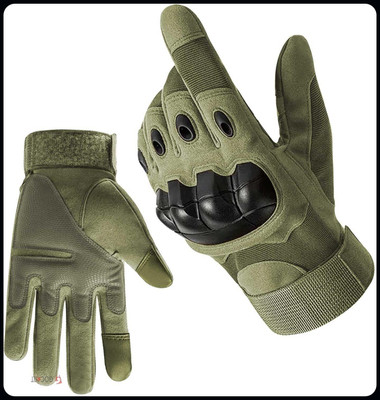 JAI SHRI Full Finger Military Green Bike Hand Gloves_ Driving Gloves(Green)