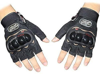 JD DASSSON ity half glove Riding Gloves(Black)