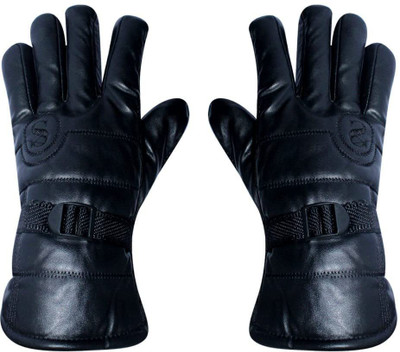 Atipriya leather black gloves Driving Gloves(Black)