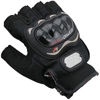 HOC Half Finger Racing Breathable Protective Hand Gloves Riding Gloves(Black)