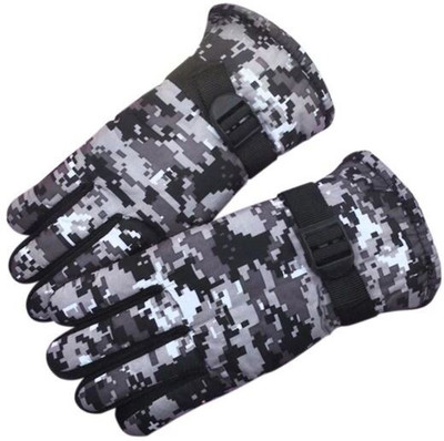 DreamPalace India Adjustable Full Finger Warmer Bike Riding Winter Gloves Riding Gloves(Grey)