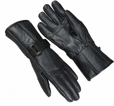 zaysoo Special Black Leather Snow Proof Winter Protective Gloves Driving Gloves(Black)