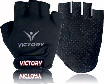 VICTORY ACTIVE Gym Glove for Men & Women for Weightlifting, Exercise, Cycling , Riding Gym & Fitness Gloves(Black)