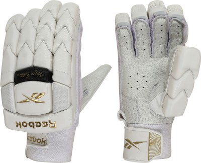 REEBOK Players Edition (High Quality Leather) Adult RH Batting Gloves(White/Gold)