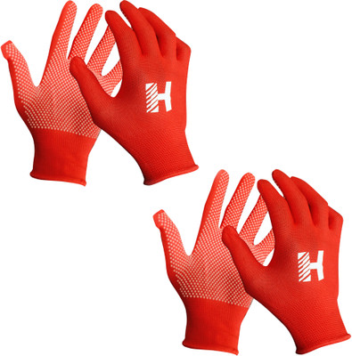 Heega PVC Dotted (Anti Slip) Pack of 2 Inner Gloves(Orange)