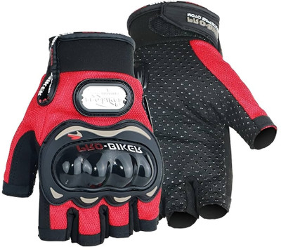 PROBIKER HANDGLOVES ProBiker Half Finger Hand gloves.. Riding Gloves(Red-Black)