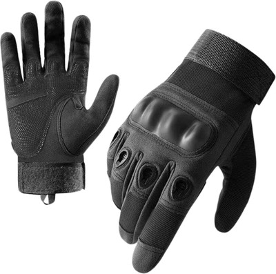 ZARRY Full Finger Bike Riding Tactical Hand Gloves for Motorcycle Driving Gloves(Black)