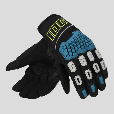 ROYAL ENFIELD MX Pro | TPR Knuckle & Finger Protector | TPU Palm Sliders | Adventure Off-Road Riding Gloves(Blue)