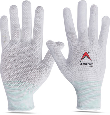 ArrowMax Cricket Dotted Anti slip Inner Gloves For Batting Keeping Football Hold Batting Gloves(White)