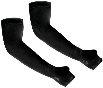 GREENPORT Nylon, Cotton Arm Sleeve For Men & Women(Free, Black)