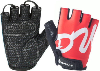BURNLAB Flex Gym Gloves Pro (Red & White Medium) Gym & Fitness Gloves(Red, White)