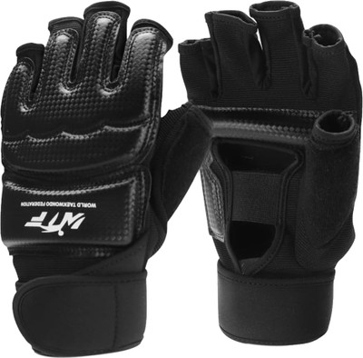 gustave Boxing Gloves Thai Boxing Fingerless Gloves Training Gloves with Wrist Band Gym & Fitness Gloves(Black)