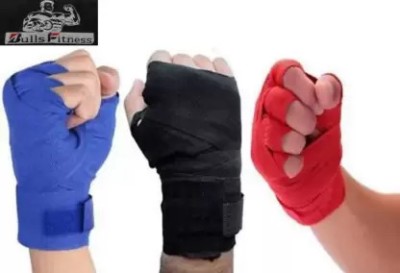 bulls fitness Professional Protective Boxing Hand Wraps(Tape) Boxing Gloves(Blue, Black, Red)